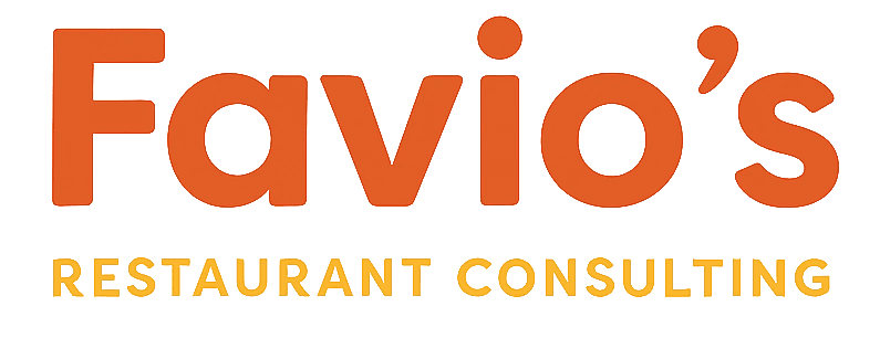 Favio's Restaurant Consulting logo on black background.